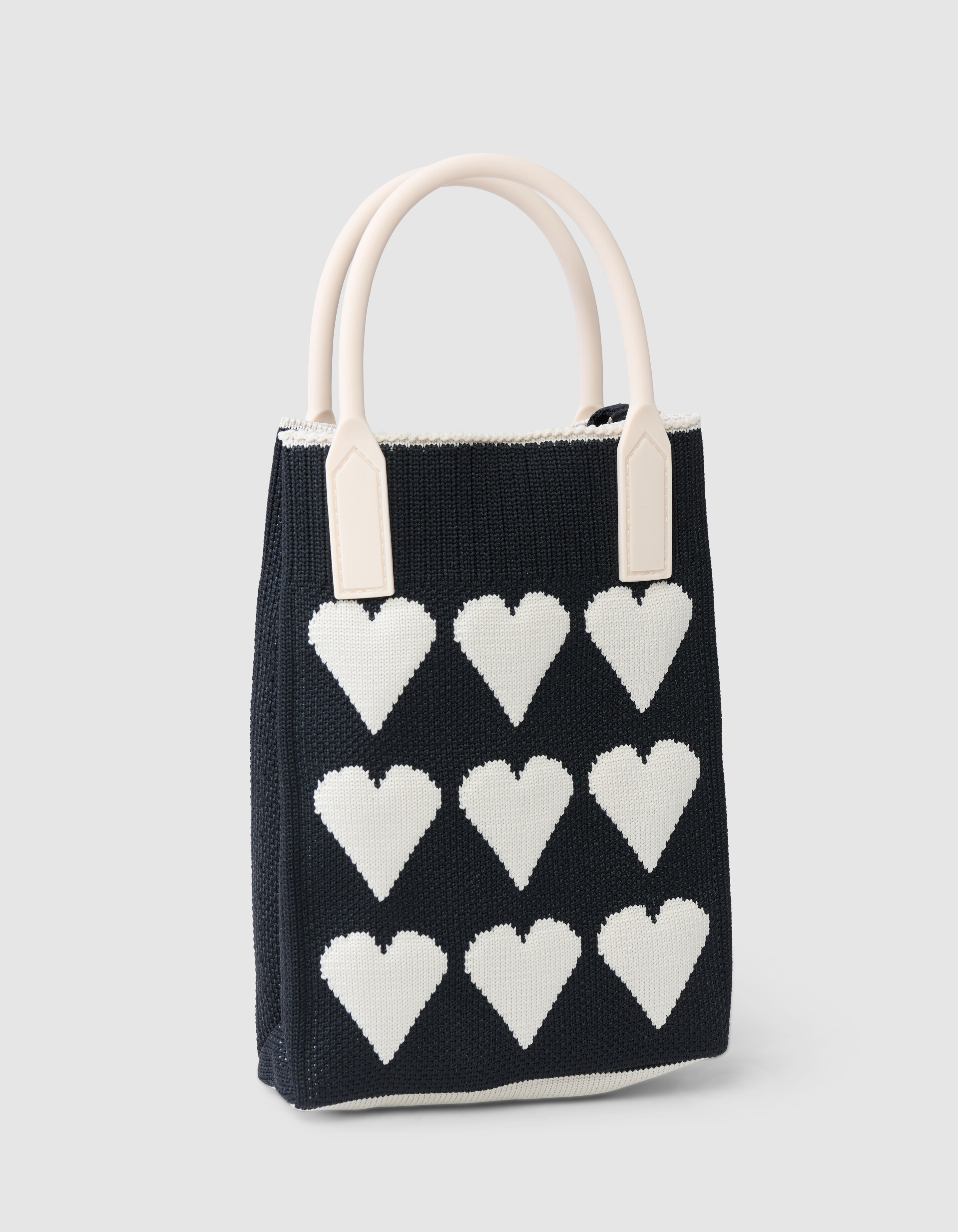 Knitted Heart Bag Zwart SHOEBY ACCESSOIRES