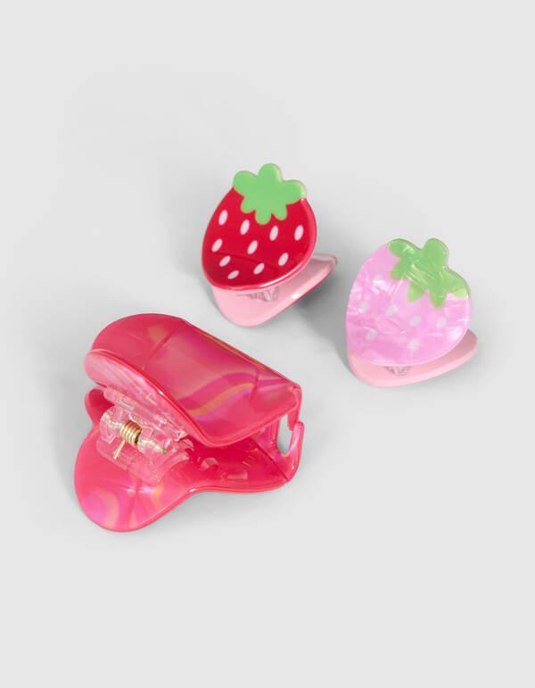 Strawberry Haarclip Set Rood SHOEBY GIRLS