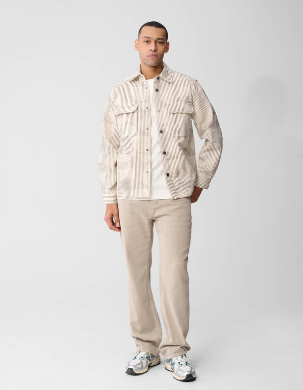 Waffle Camo Overshirt Gebroken Wit SHOEBY MEN