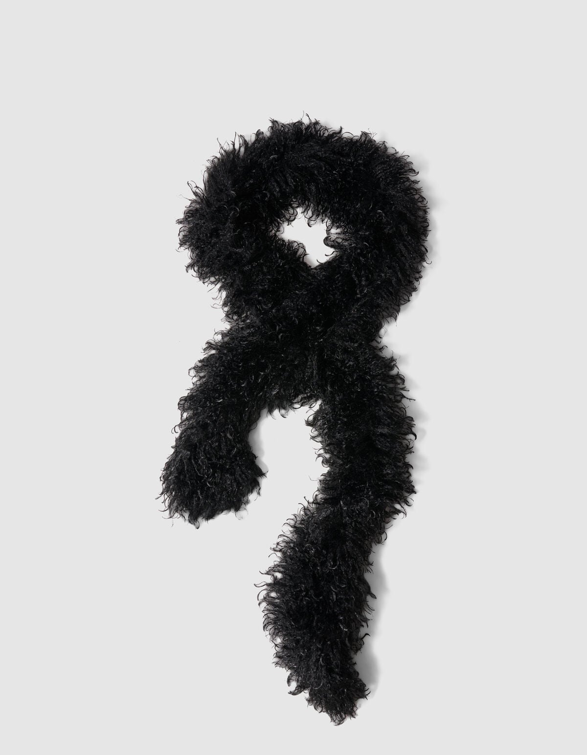 Hairy Faux Fur Sjaal Zwart SHOEBY ACCESSOIRES
