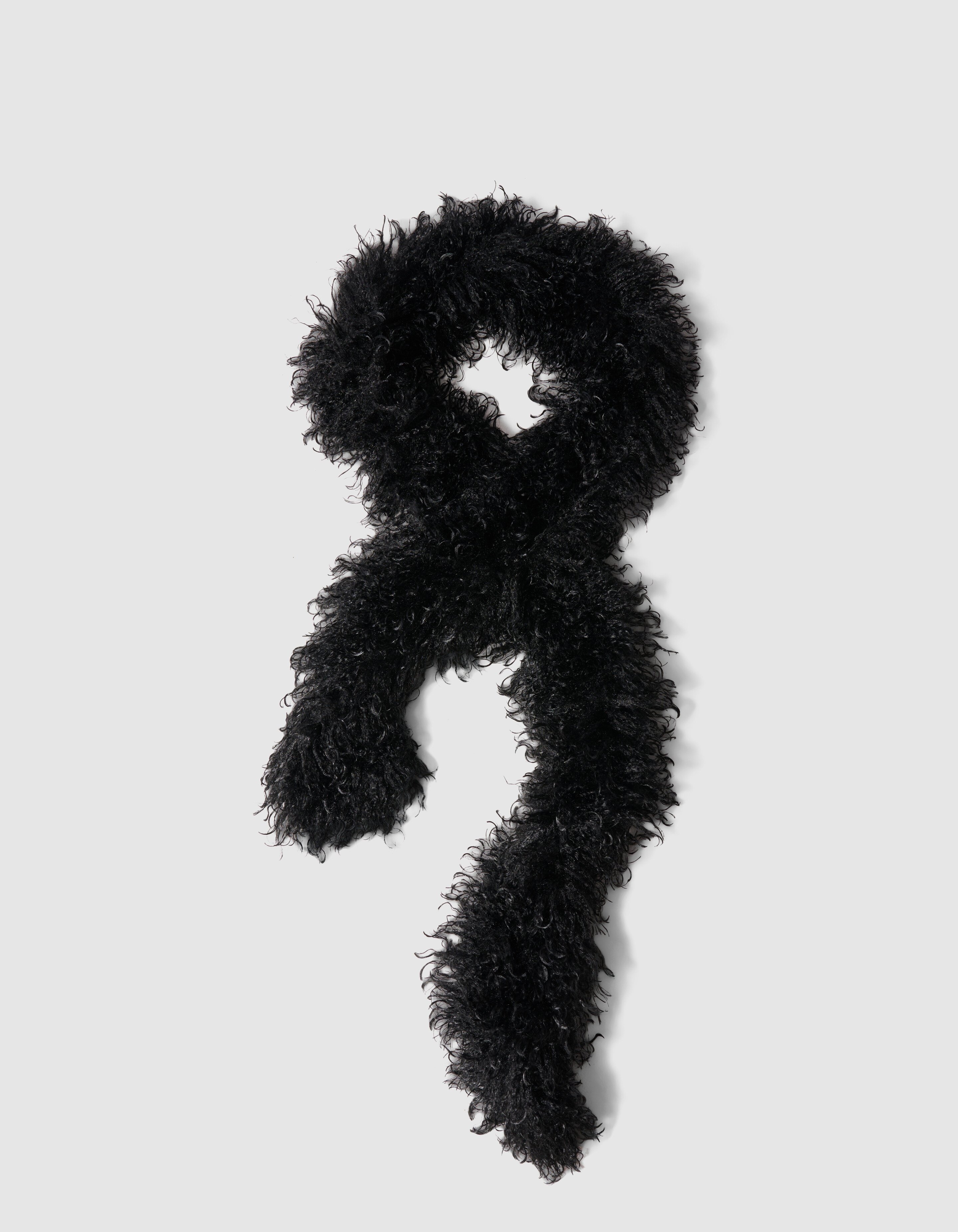 Hairy Faux Fur Sjaal Zwart SHOEBY ACCESSOIRES