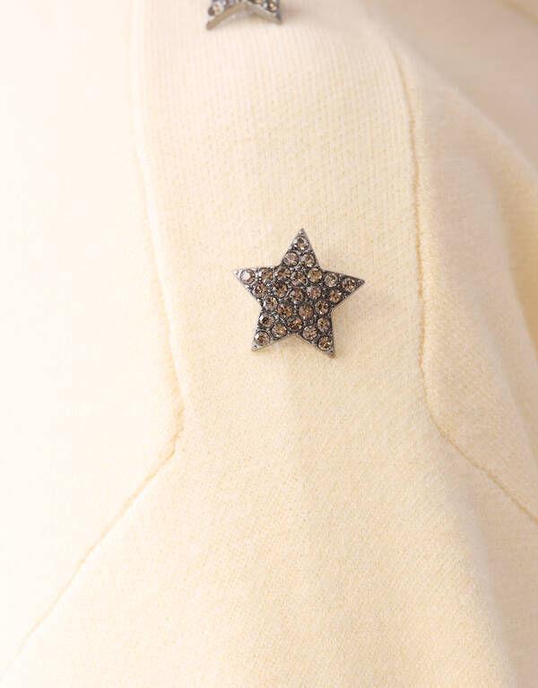 Strass Button Trui Gebroken Wit SHOEBY WOMEN
