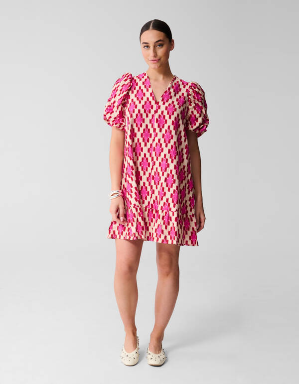 Printed Puffy Mini Jurk Roze SHOEBY WOMEN