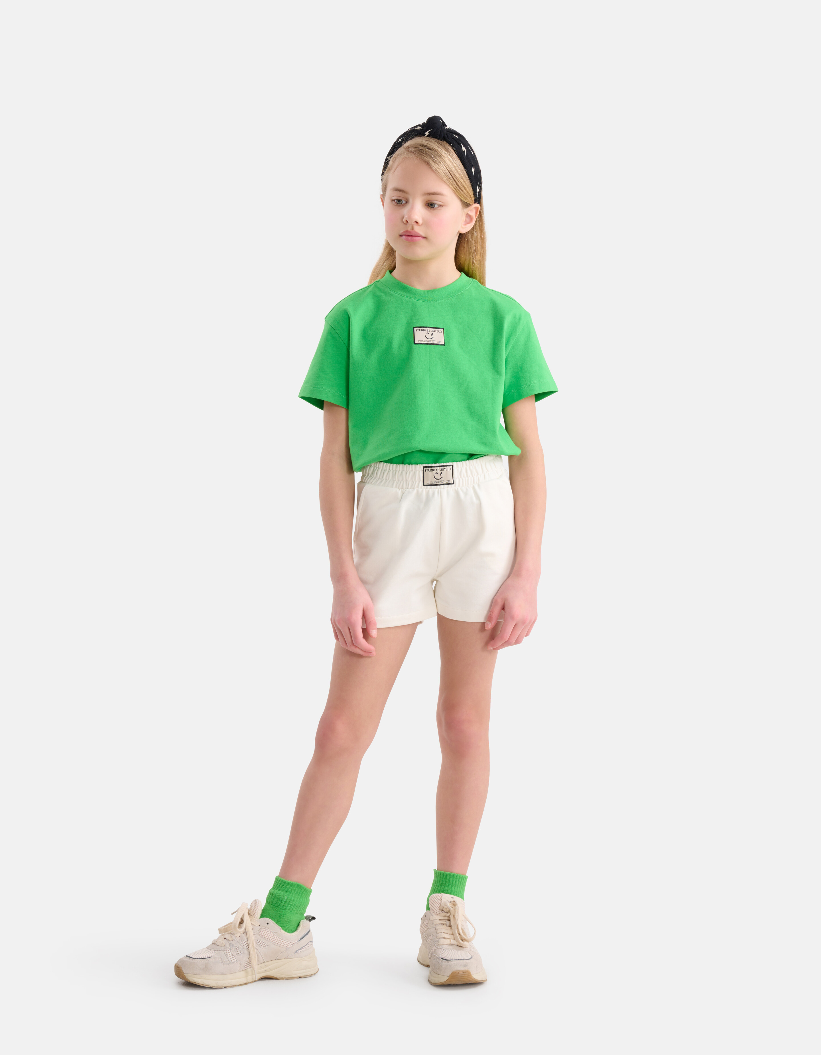 Label Sweat Short Gebroken Wit SHOEBY GIRLS