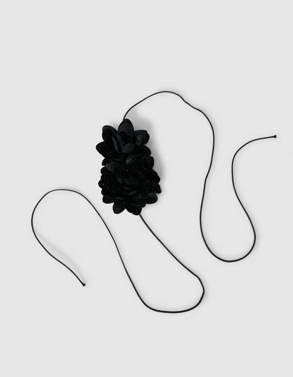 Strass Flower Corsage Zwart SHOEBY ACCESSOIRES