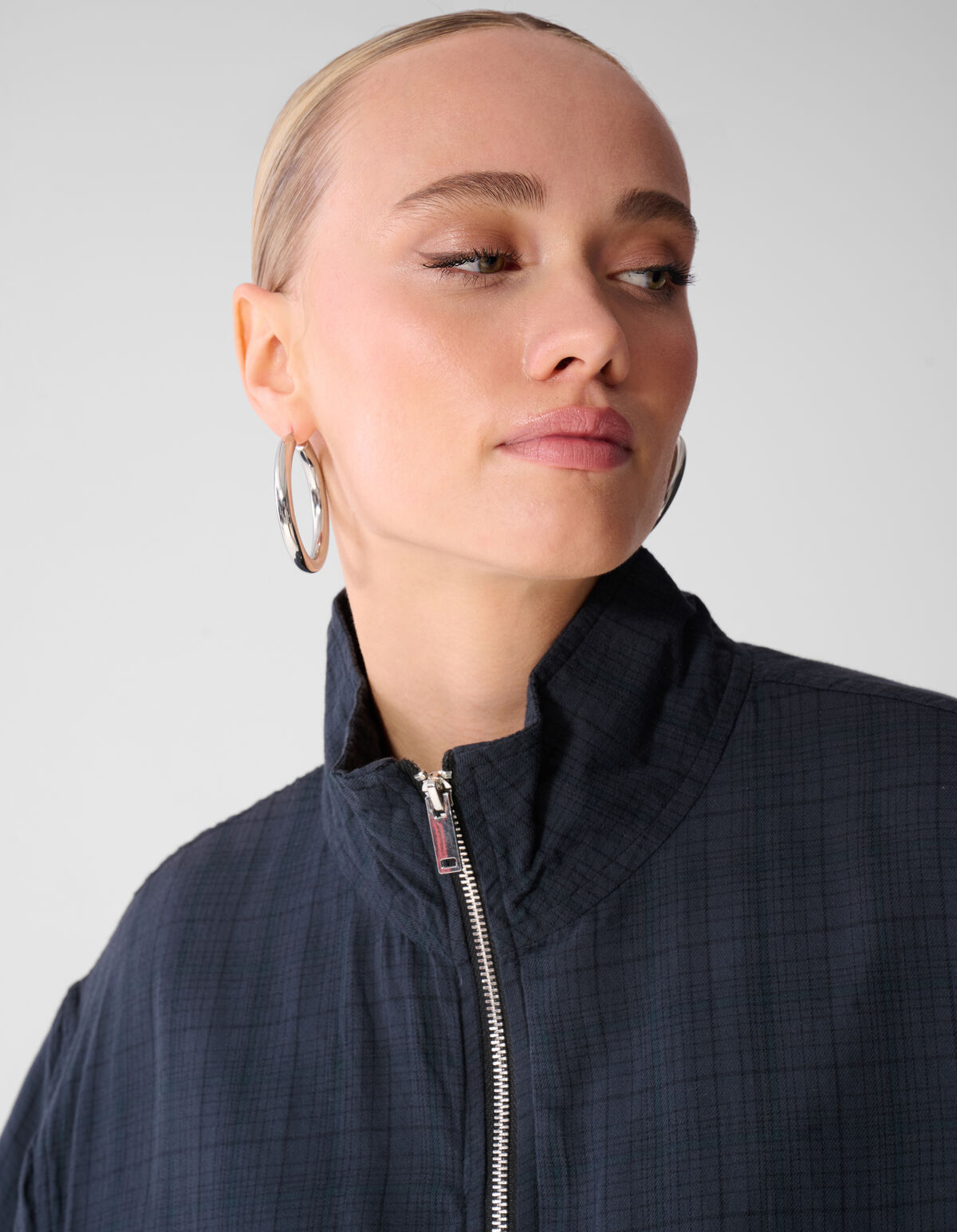 Cropped Ruiten Bomber Donkerblauw SHOEBY WOMEN