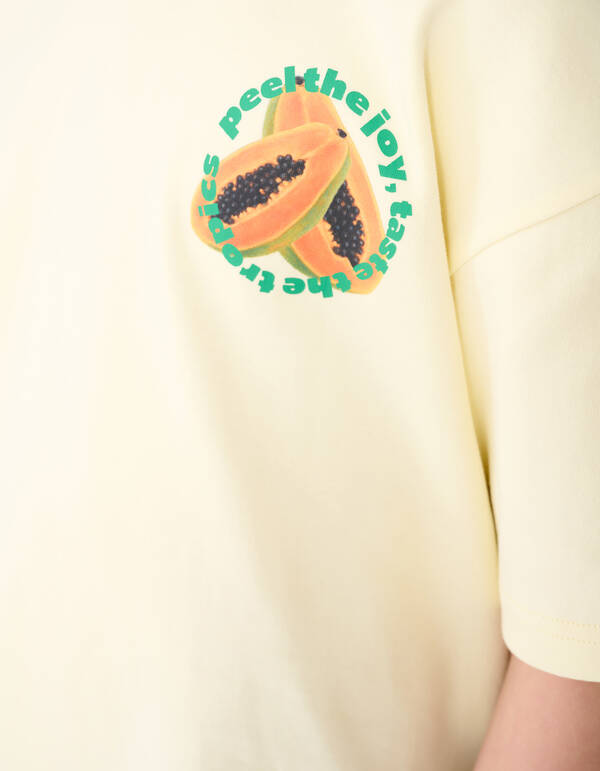 Papaya Artwork T-shirt Lichtgeel SHOEBY BOYS