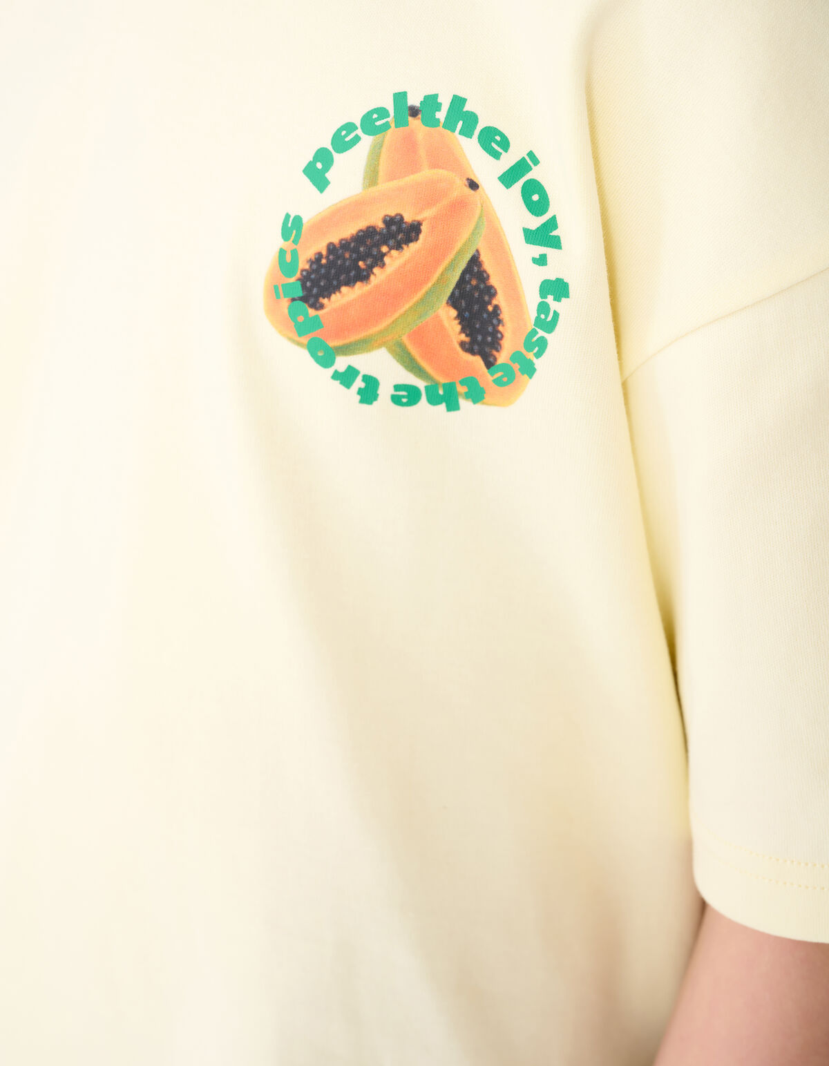 Papaya Artwork T-shirt Lichtgeel SHOEBY BOYS