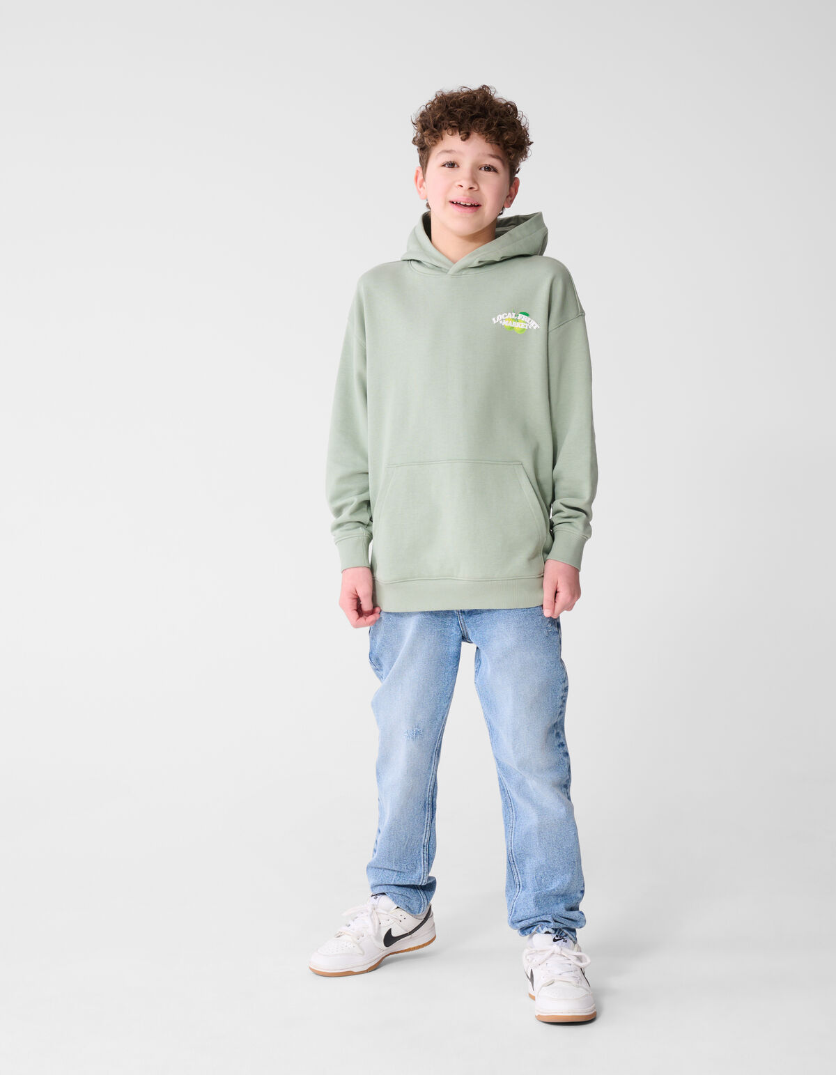 Market Artwork Hoodie Lichtgroen SHOEBY BOYS