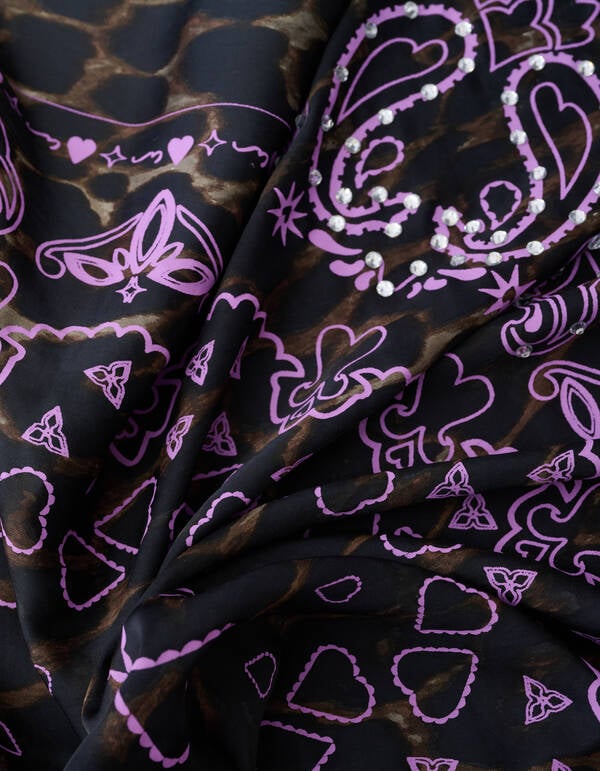 Strass Paisley Sjaal Donkerbruin SHOEBY ACCESSOIRES