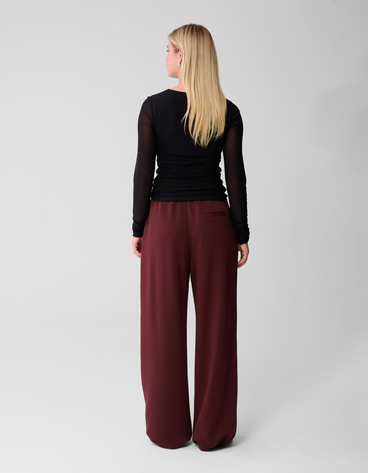 Stripe Jogger Wide leg Broek Donkerrood SHOEBY WOMEN