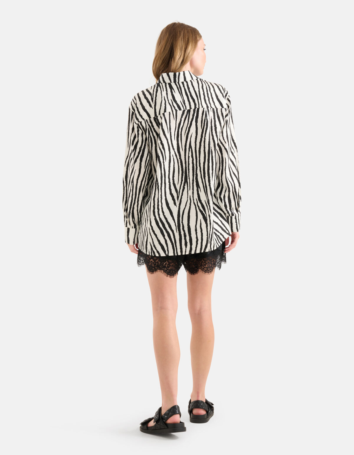 Zebra Printed Blouse Zwart/Wit SHOEBY WOMEN