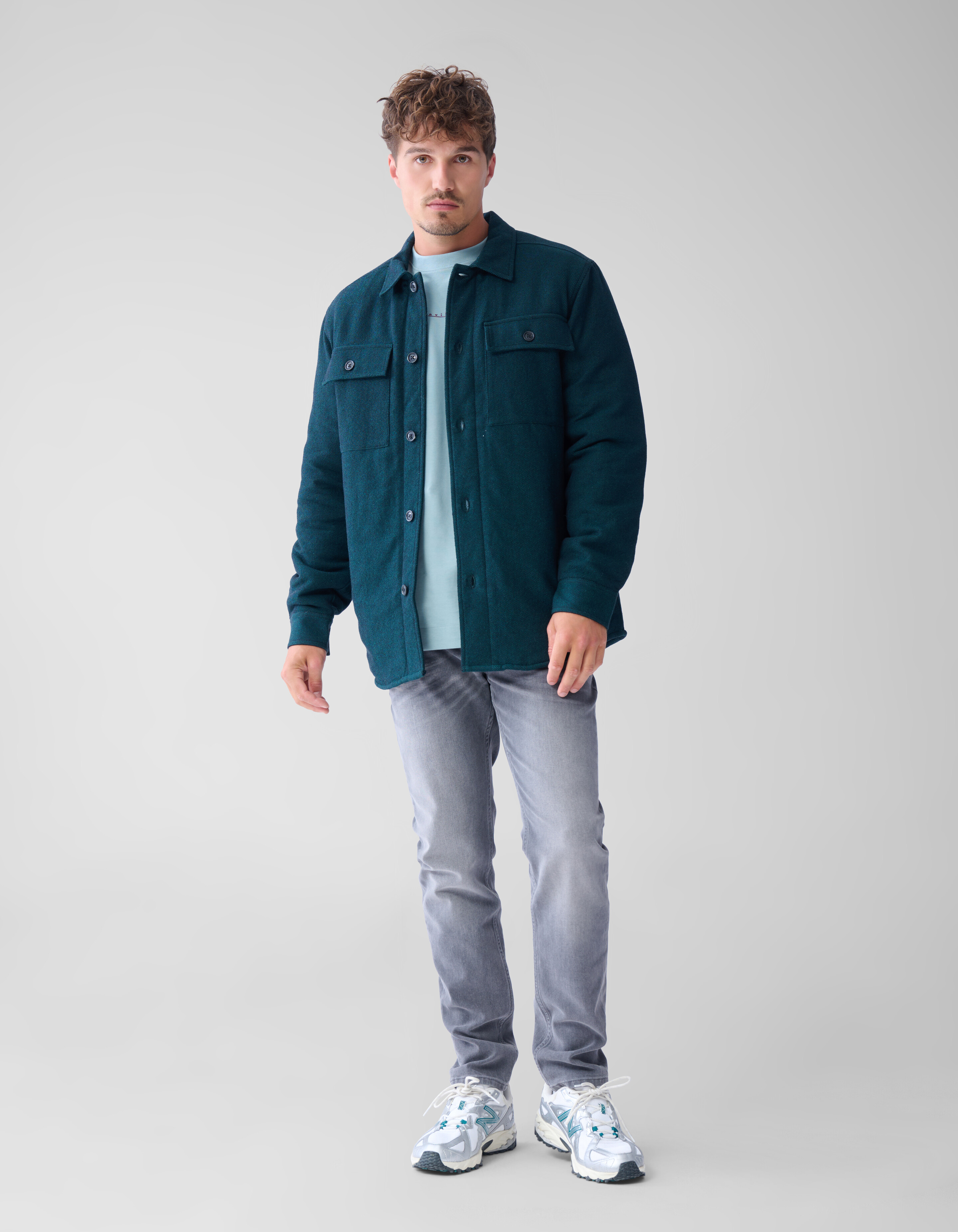 Padded Overshirt Donkergroen SHOEBY MEN