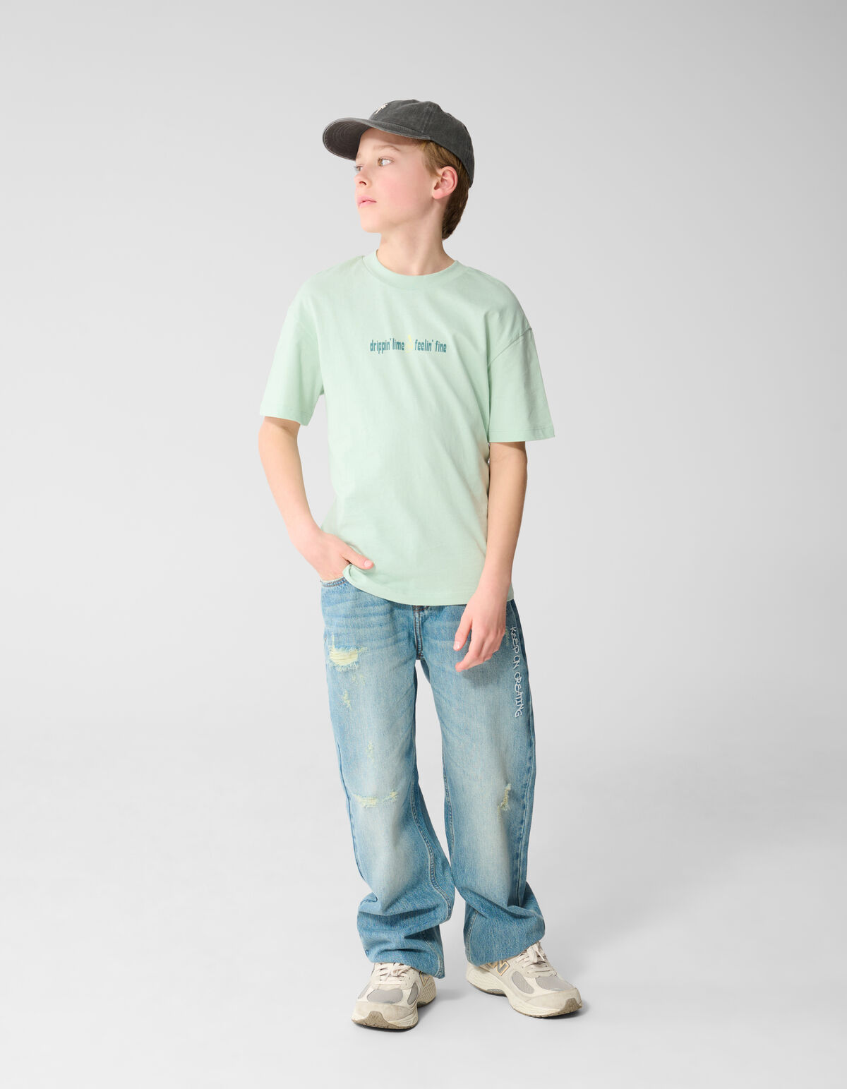 Dripping Artwork T-shirt Lichtgroen SHOEBY BOYS