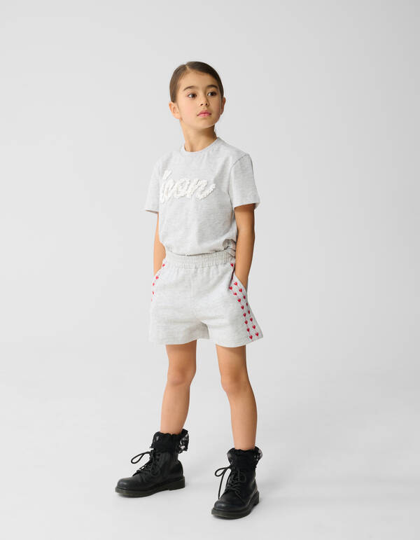 Heart Sweat Short Lichtgrijs SHOEBY GIRLS