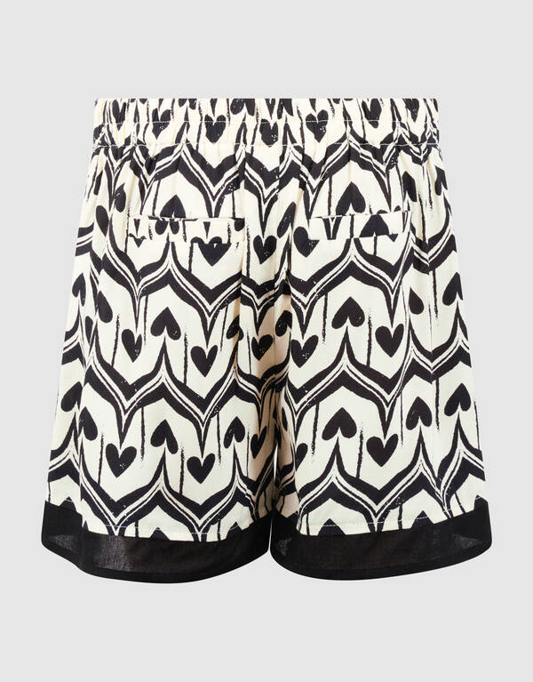 Heart Print Skort Gebroken Wit/Zwart SHOEBY GIRLS