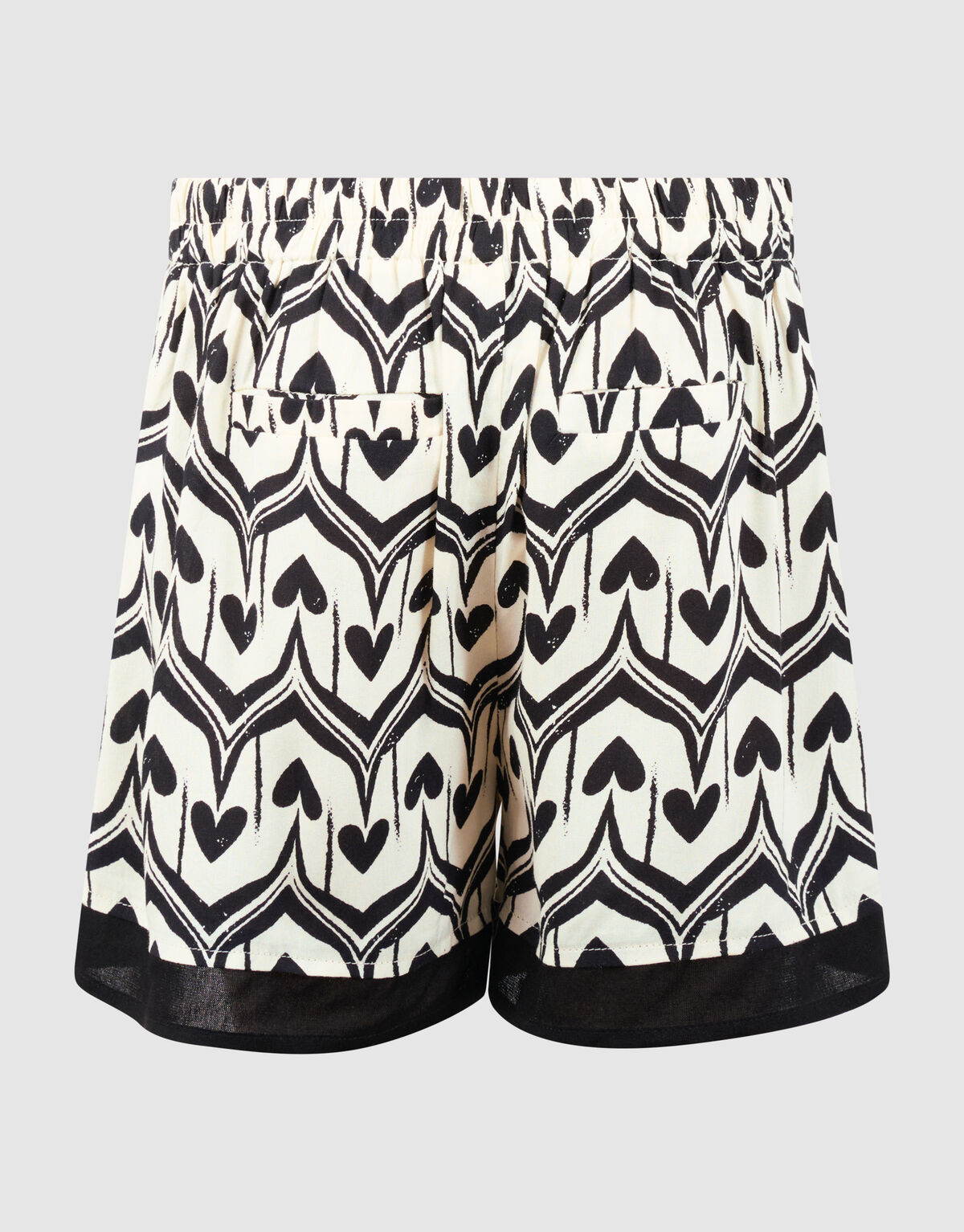 Heart Print Skort Gebroken Wit/Zwart SHOEBY GIRLS