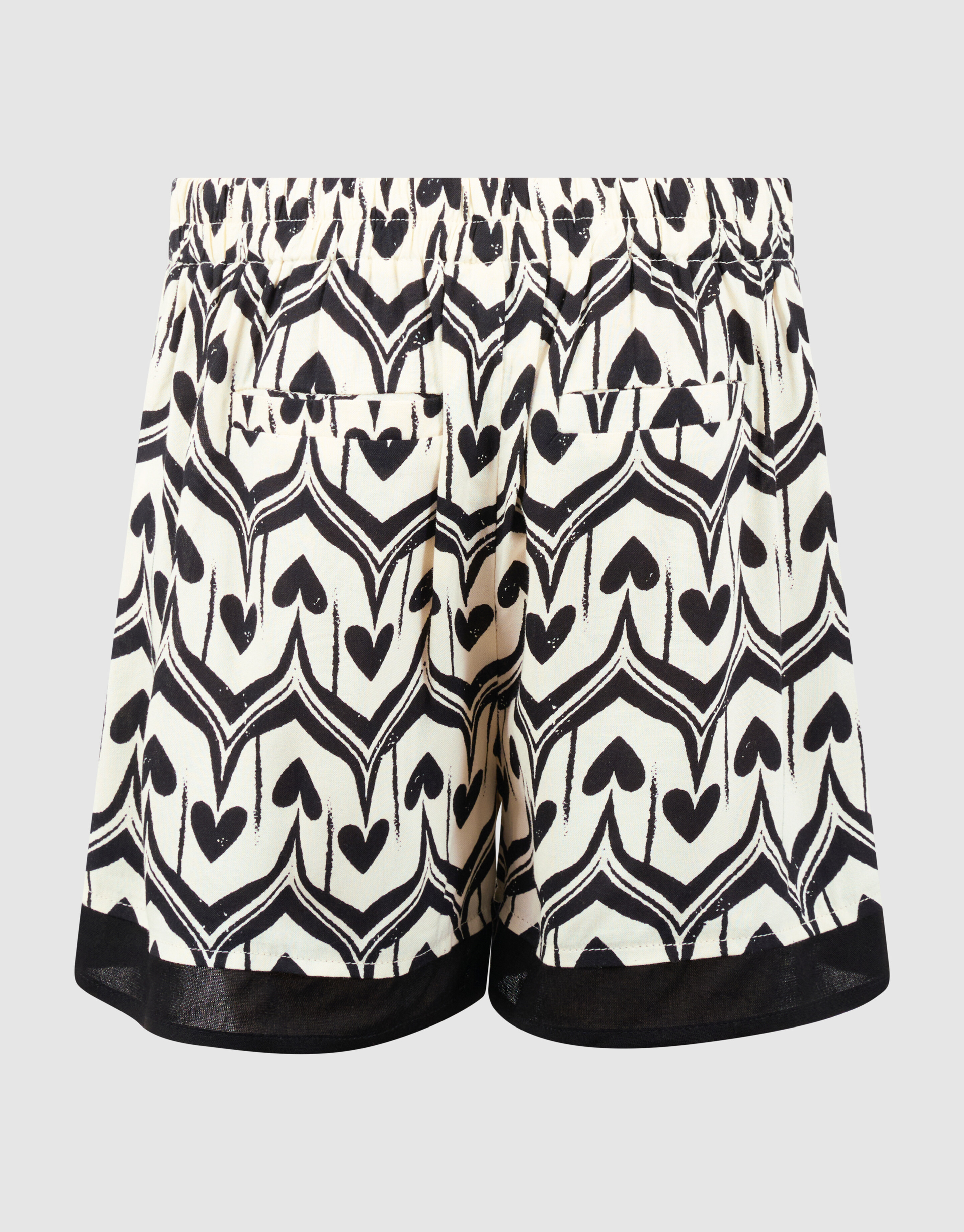 Heart Print Skort Gebroken Wit/Zwart SHOEBY GIRLS