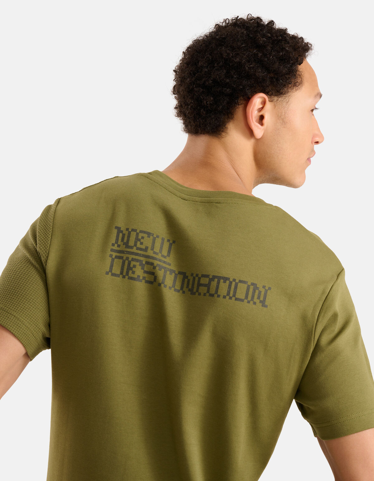 Structuur T-shirt Olijfgroen SHOEBY MEN