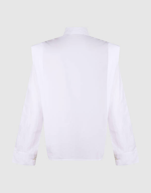 Pleat Poplin Blouse Wit SHOEBY WOMEN