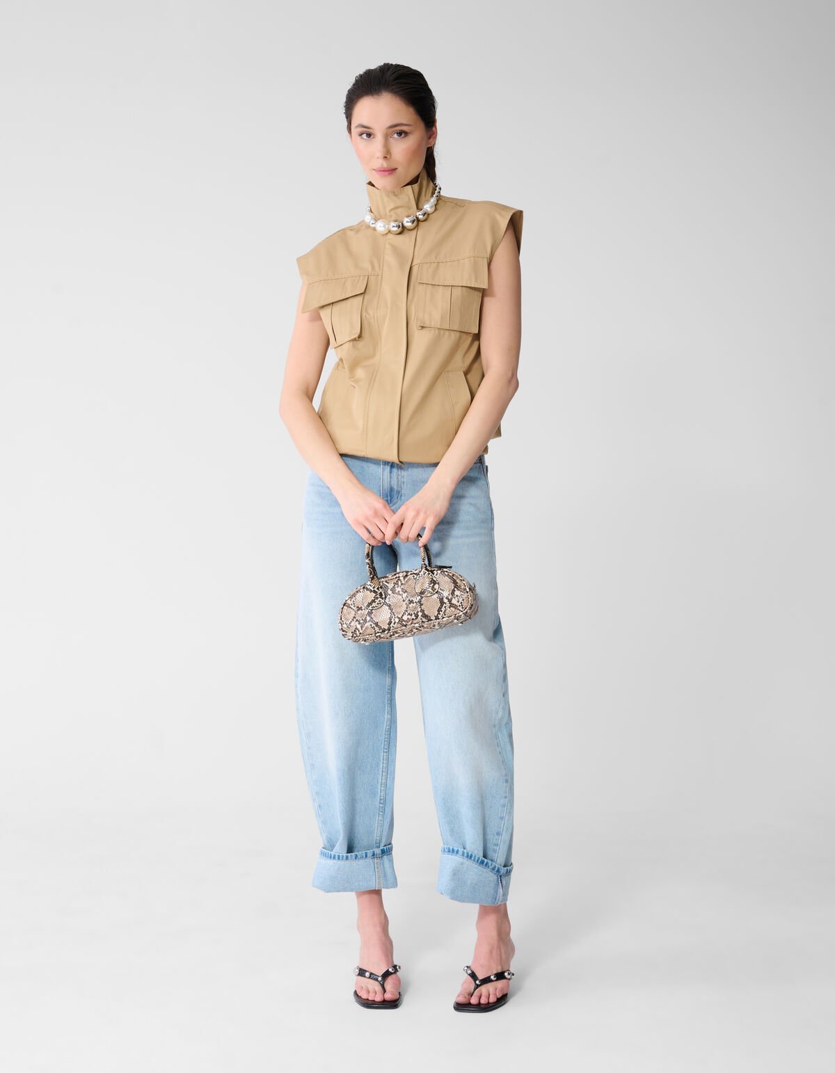 Sleeveless Cargo Jack Beige SHOEBY WOMEN