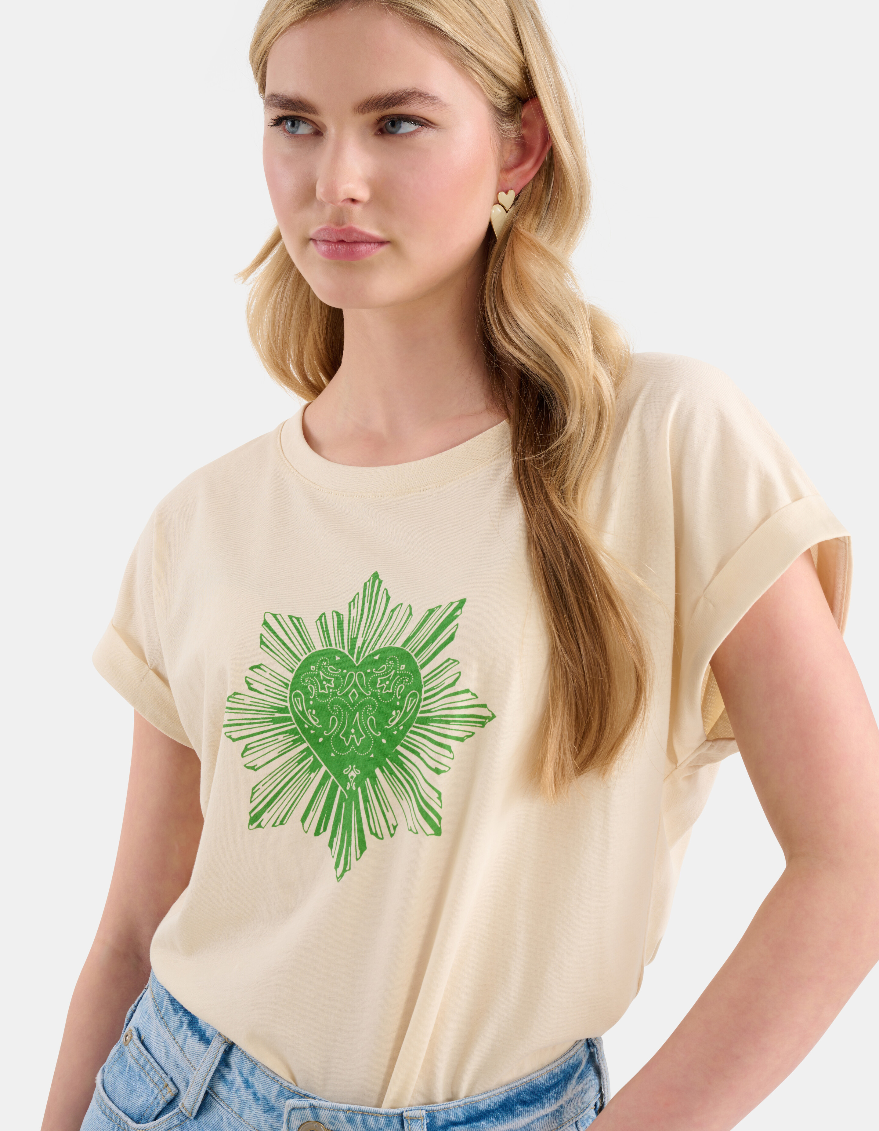 Heart Artwork T-shirt Zand SHOEBY WOMEN