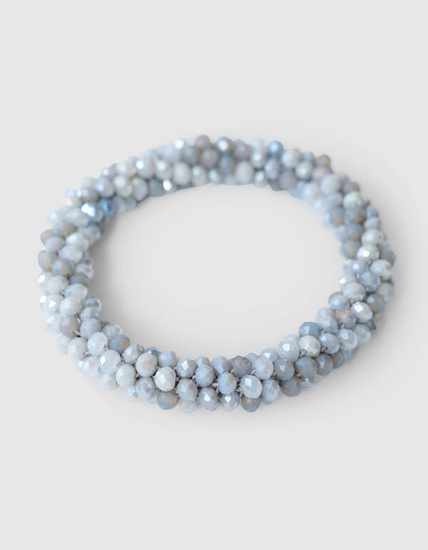 Beaded Haarelastiek Lichtgrijs SHOEBY ACCESSOIRES