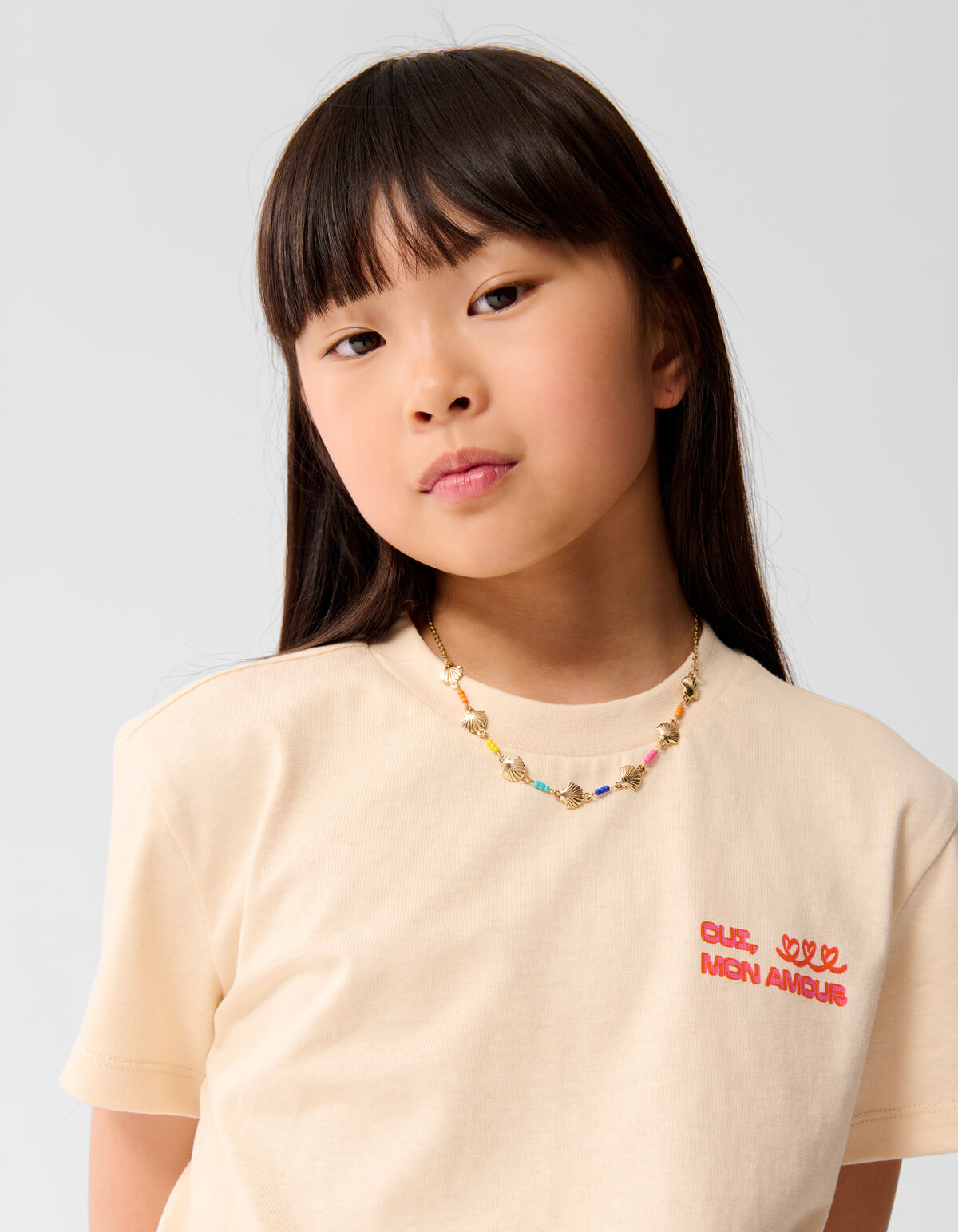 Mon Amour Artwork T-shirt Gebroken Wit SHOEBY GIRLS