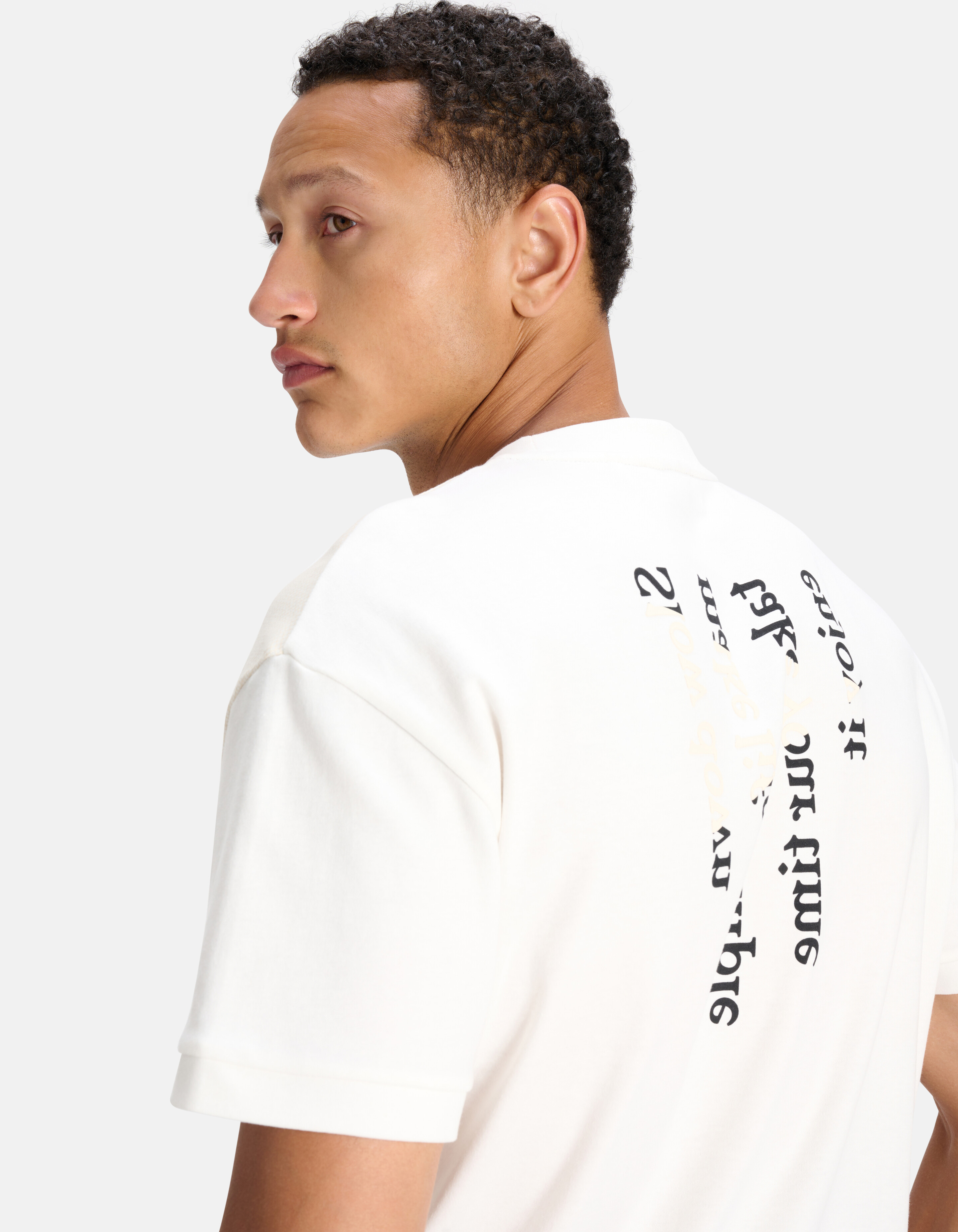 Printed T-shirt Gebroken Wit SHOEBY MEN