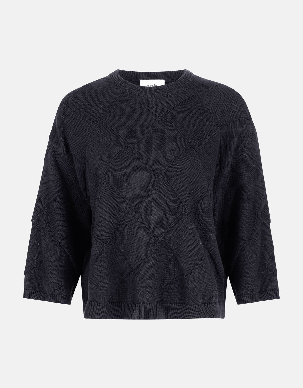 Gebreide Ruiten Trui Zwart SHOEBY WOMEN