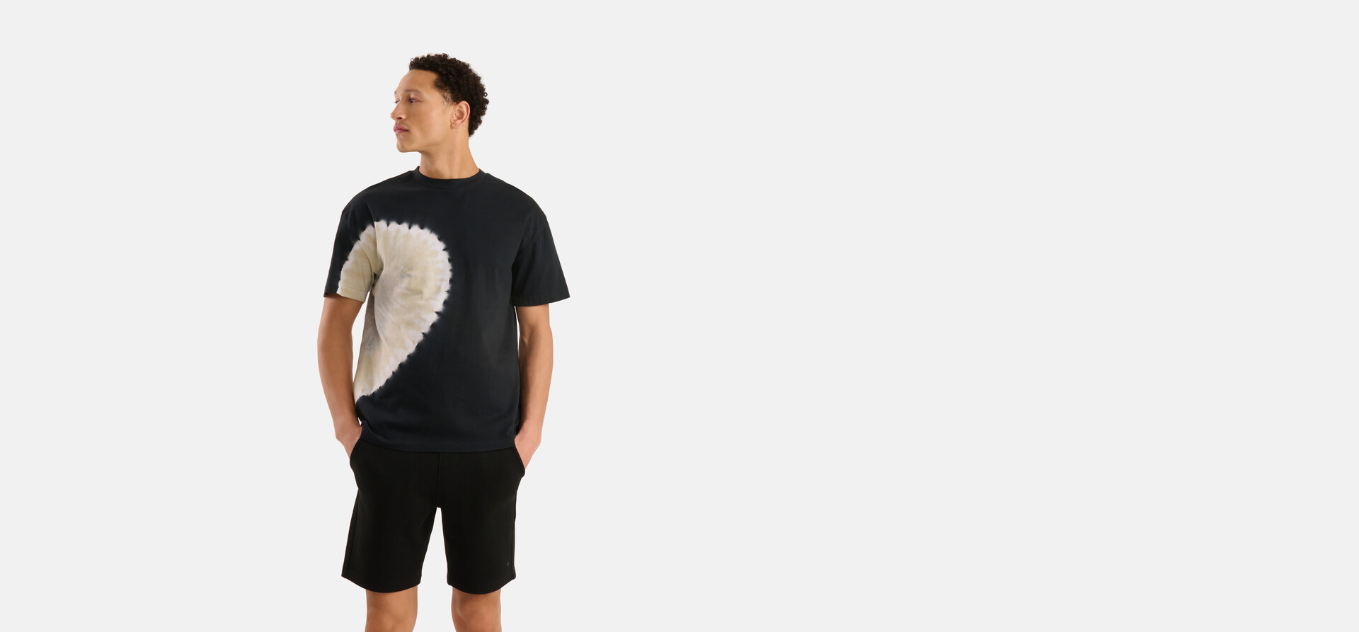 Tie Dye Print T-shirt Zwart SHOEBY MEN