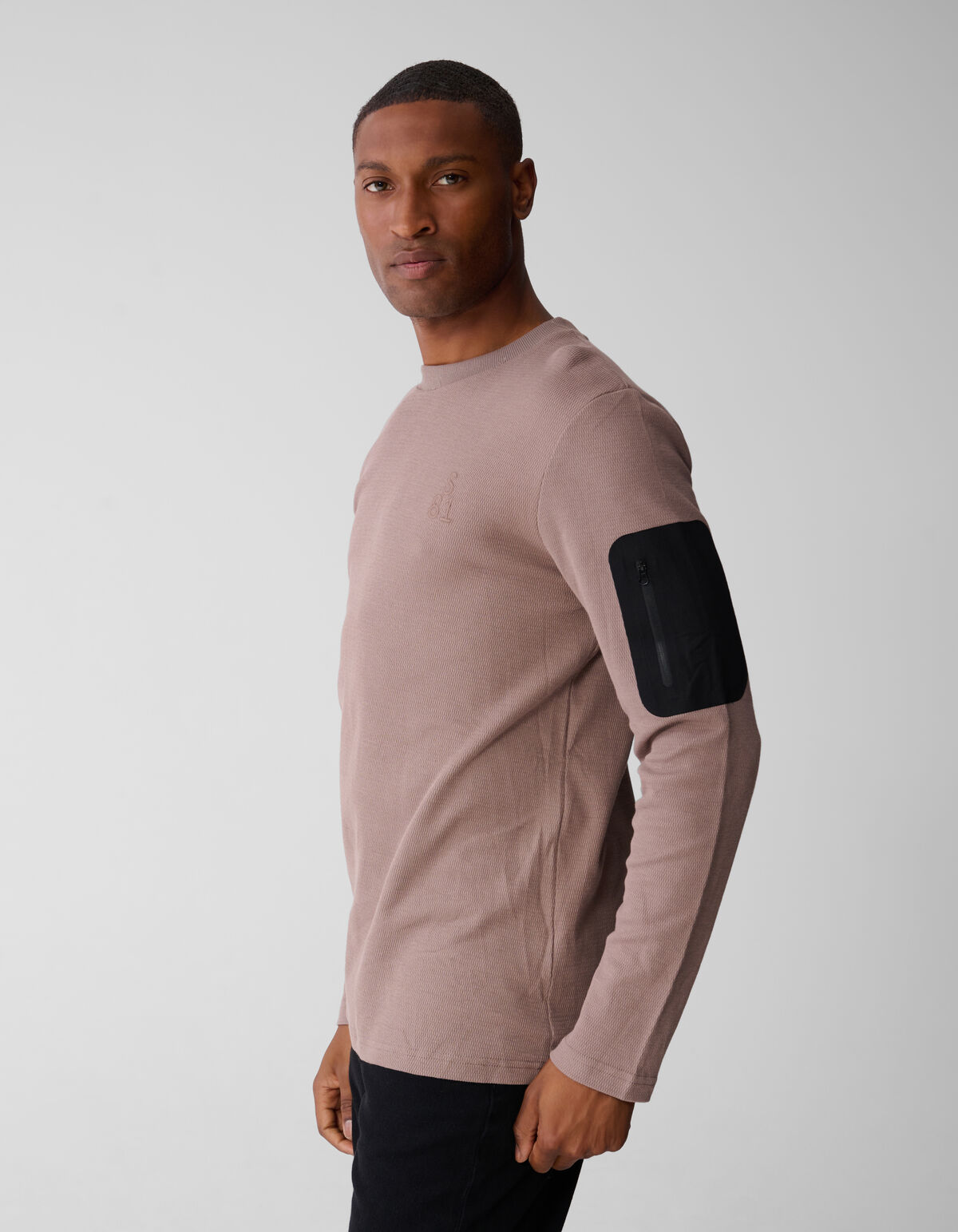 Structuur Pocket T-shirt Lichtbruin SHOEBY MEN