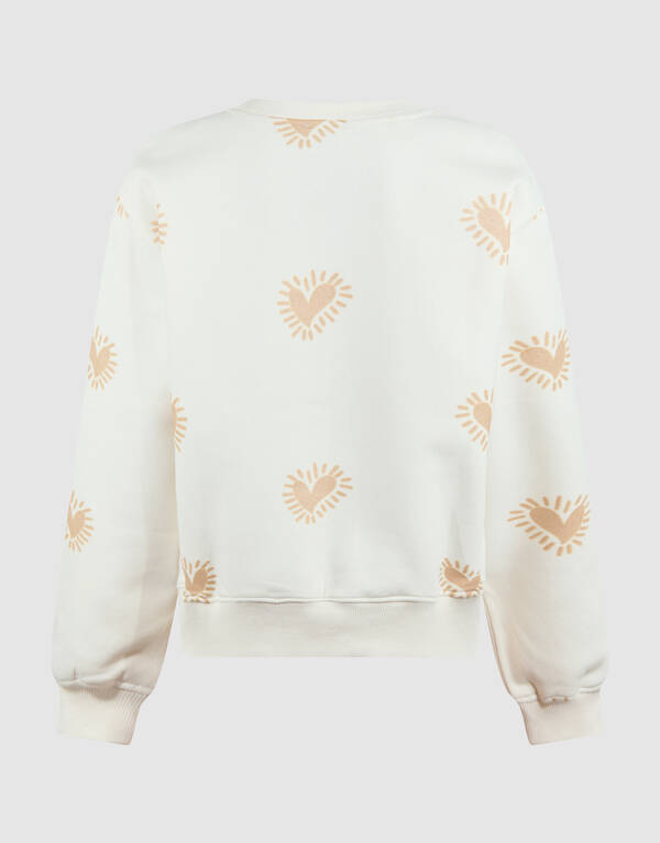 Amore Artwork Sweater Gebroken Wit SHOEBY GIRLS