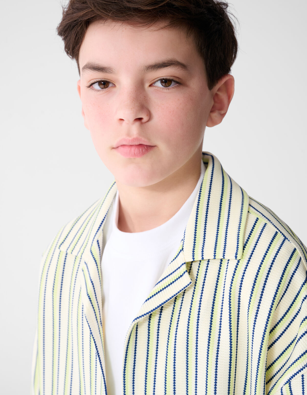 Pinstripe Structuur Overhemd Gebroken Wit SHOEBY BOYS