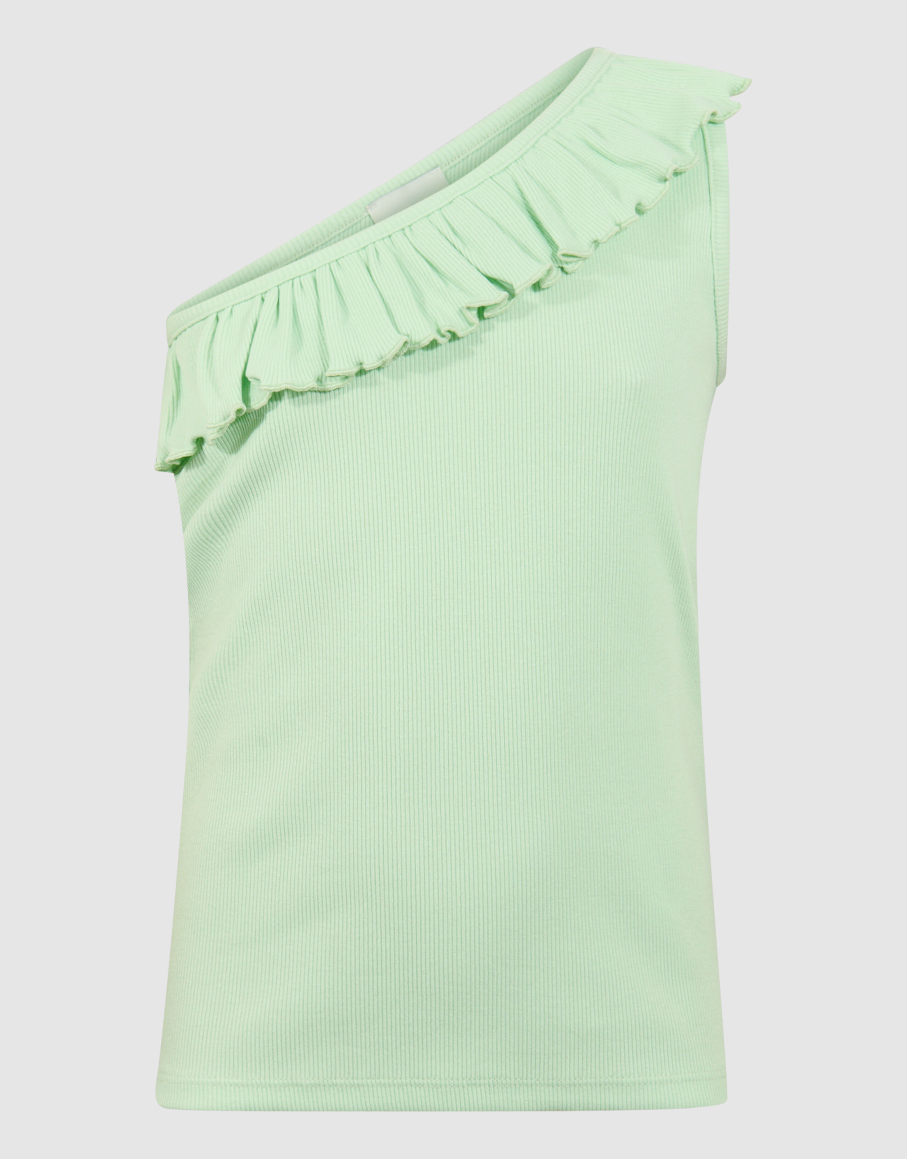 One Shoulder Ruffle Top Lichtgroen SHOEBY GIRLS