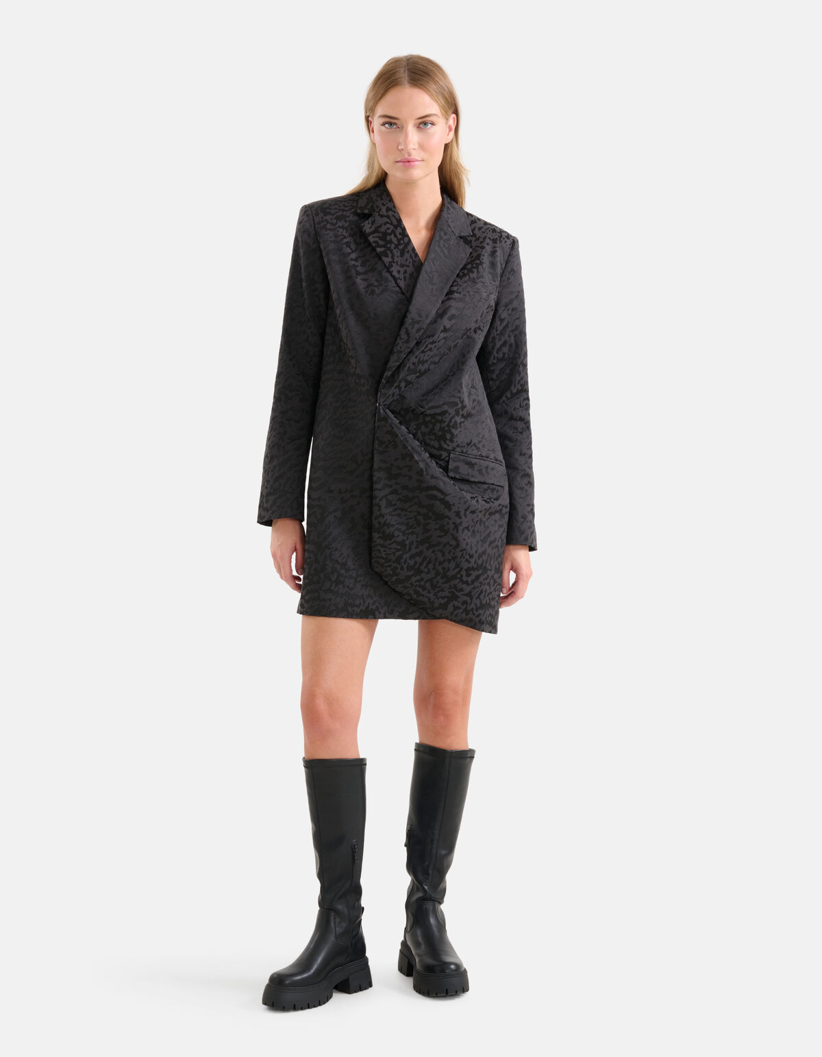 Leopard Blazer Jurk Zwart SHOEBY WOMEN