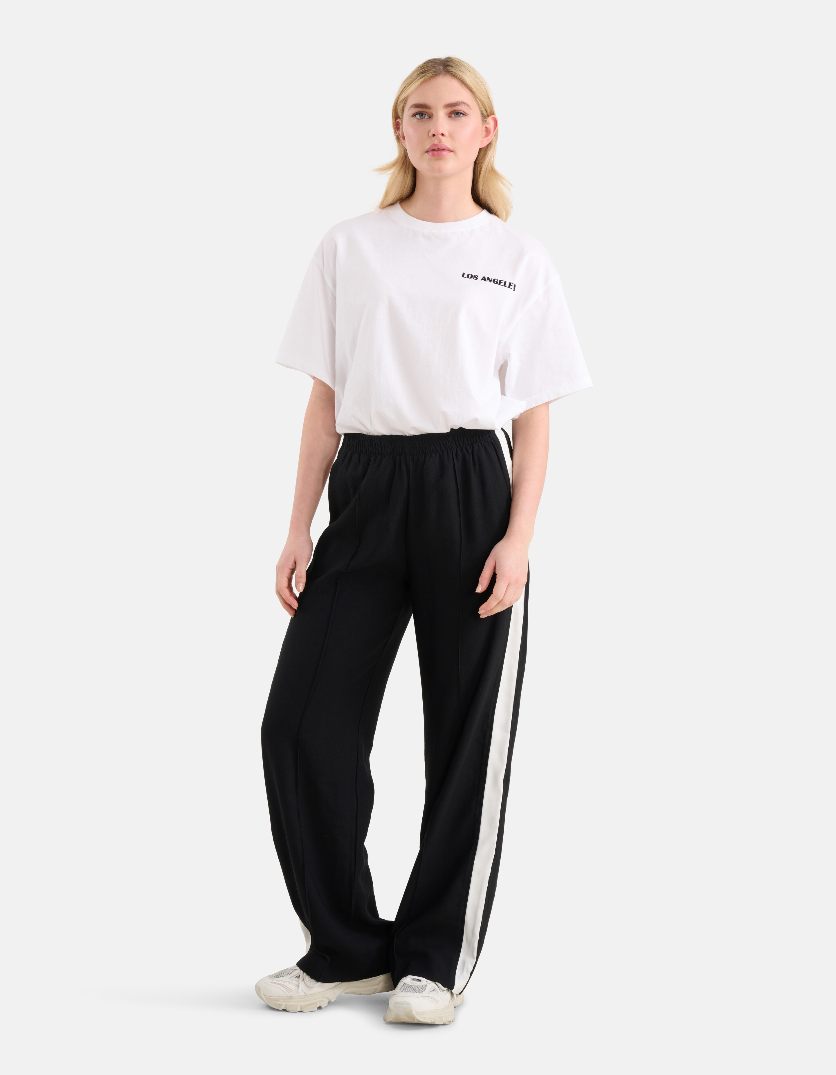 Sporty Wide Leg Broek Zwart SHOEBY WOMEN