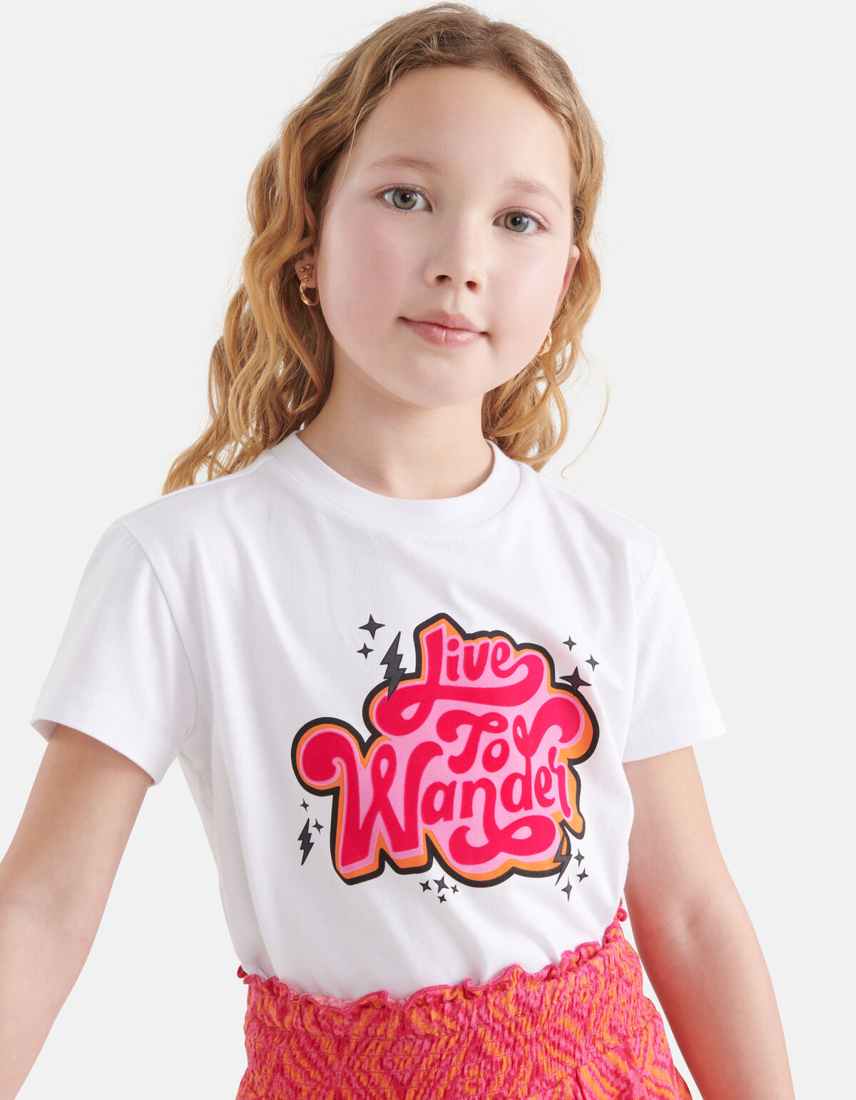 Velvet Print T-shirt Wit SHOEBY GIRLS