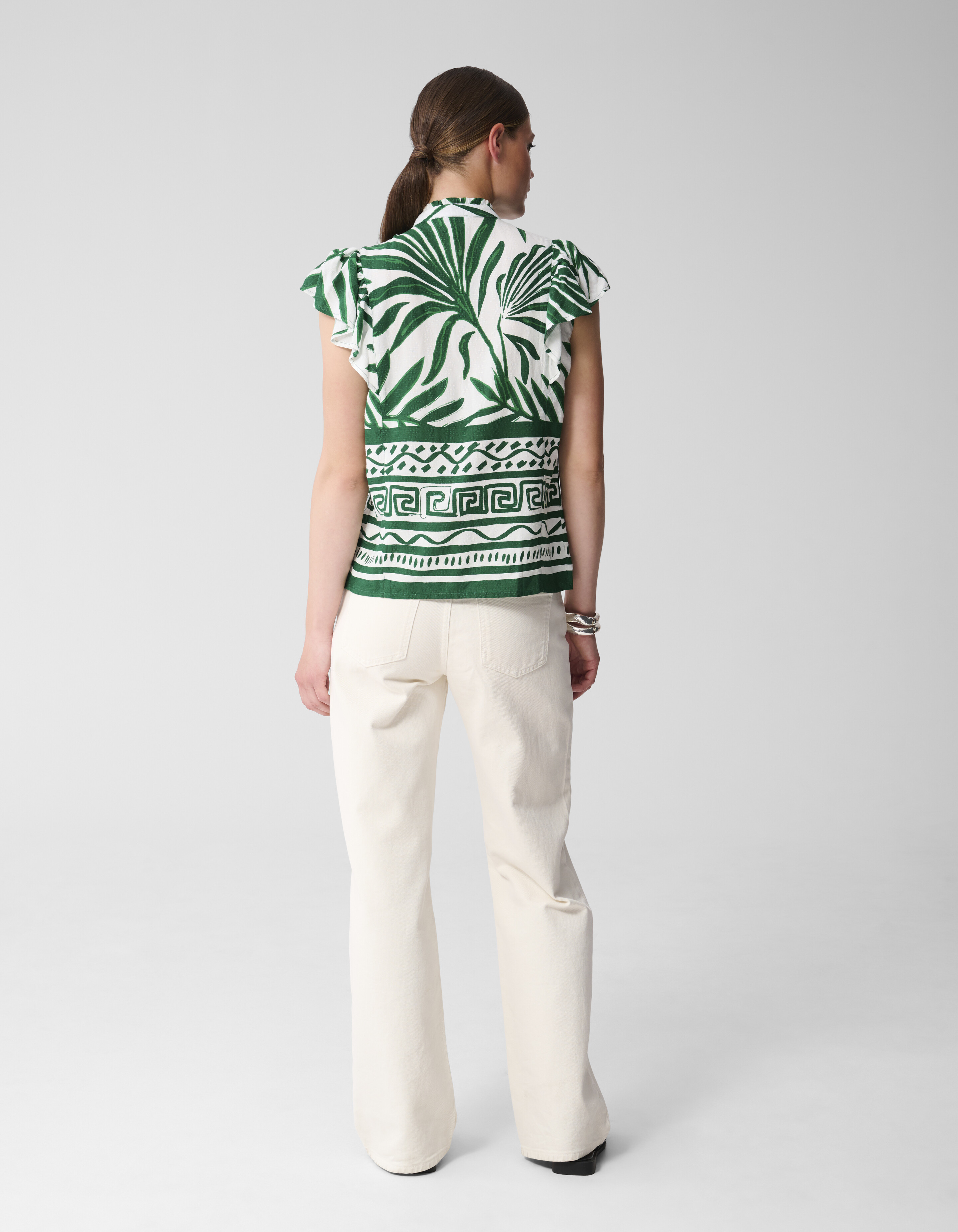 Printed Palm Top Wit SHOEBY WOMEN