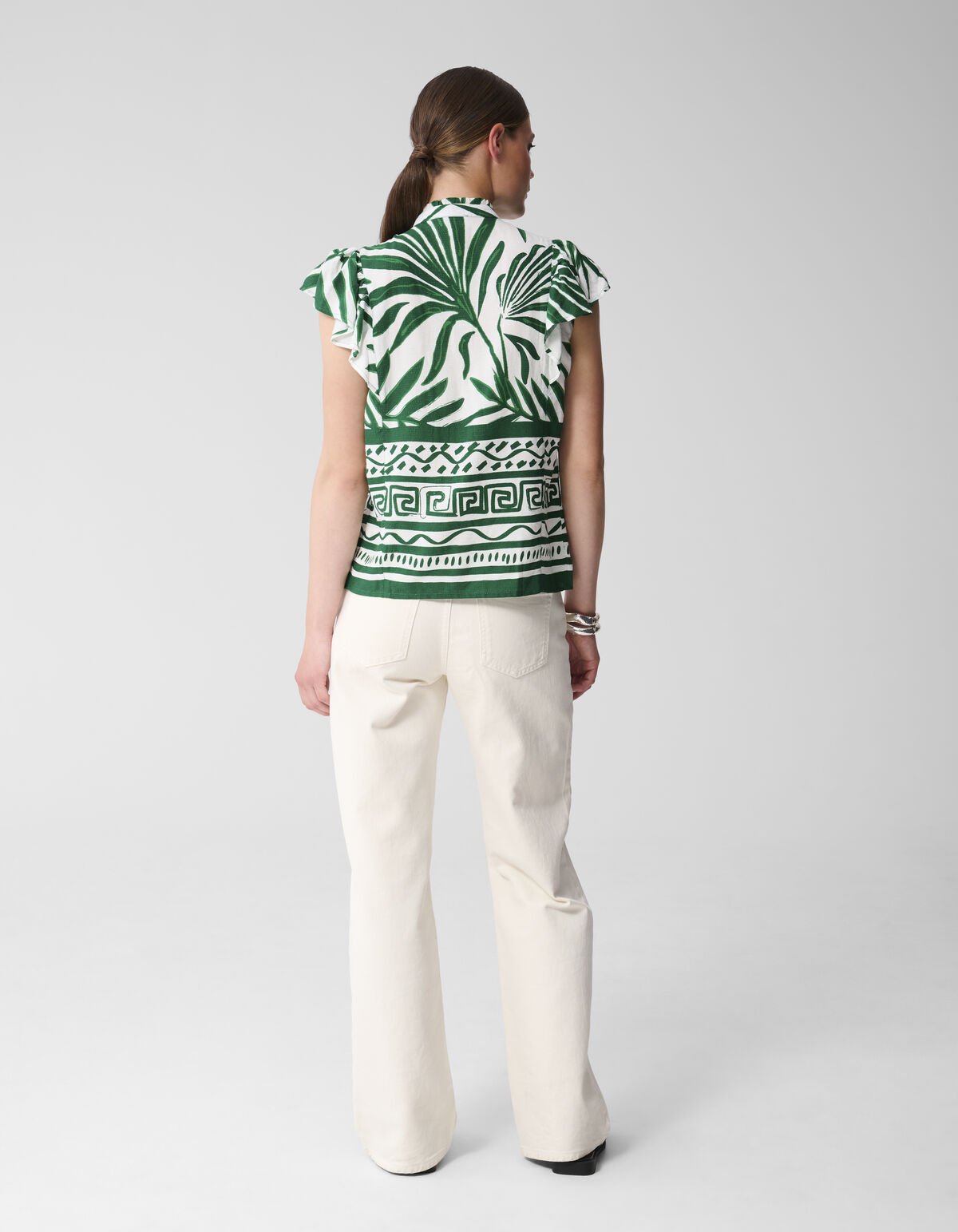 Printed Palm Top Wit SHOEBY WOMEN