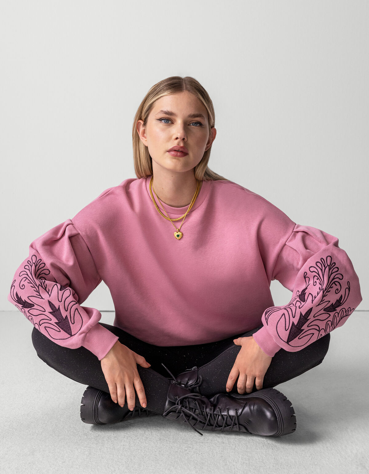 Embroidery Sweater Roze SHOEBY WOMEN