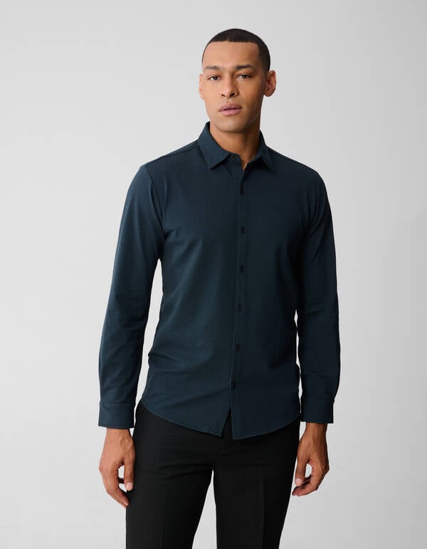 Printed Logo Overhemd Donkergroen SHOEBY MEN