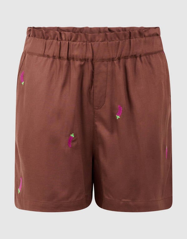 Chili Embroidery Short Bruin SHOEBY GIRLS