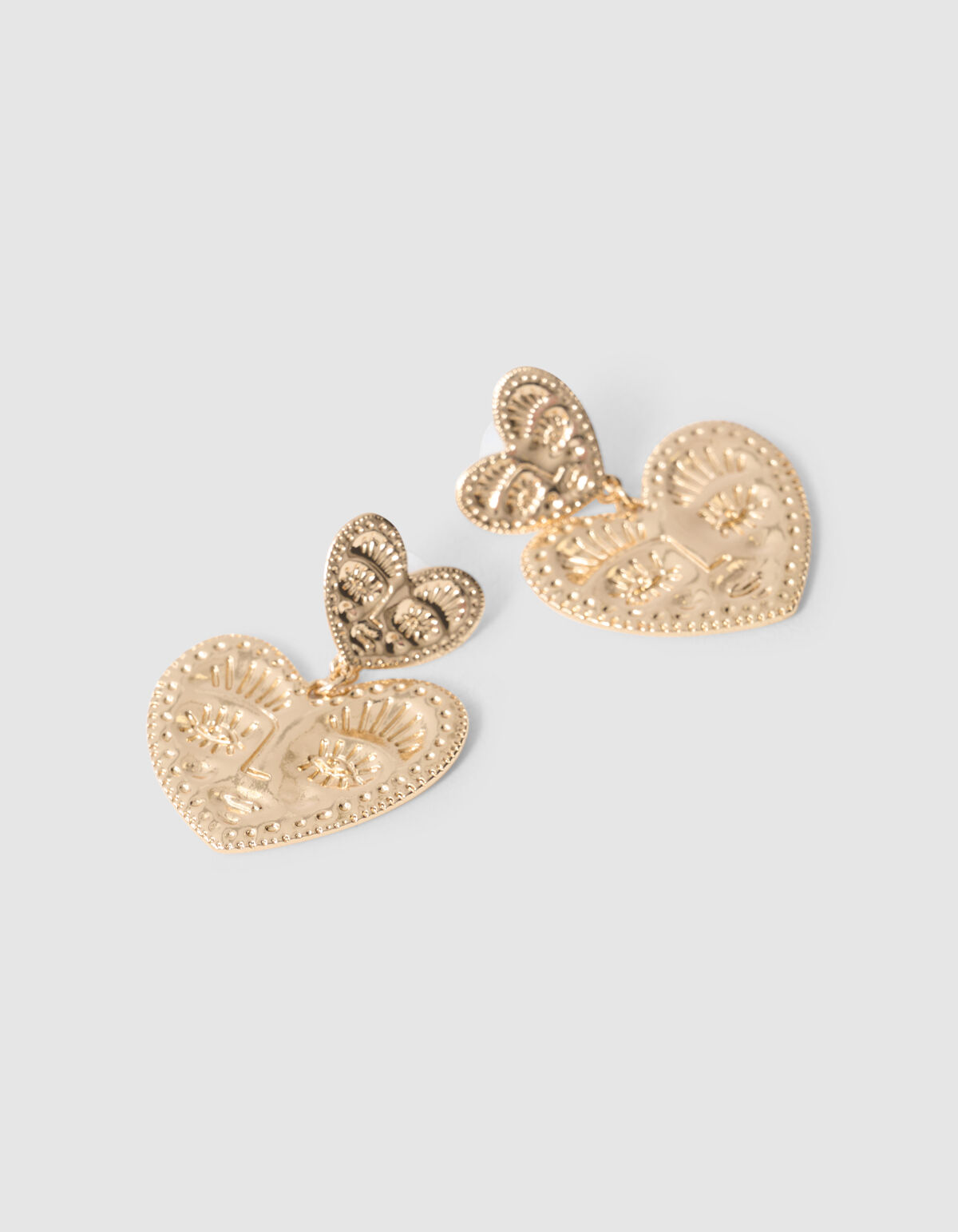 Face Heart Oorbellen Goud SHOEBY ACCESSOIRES