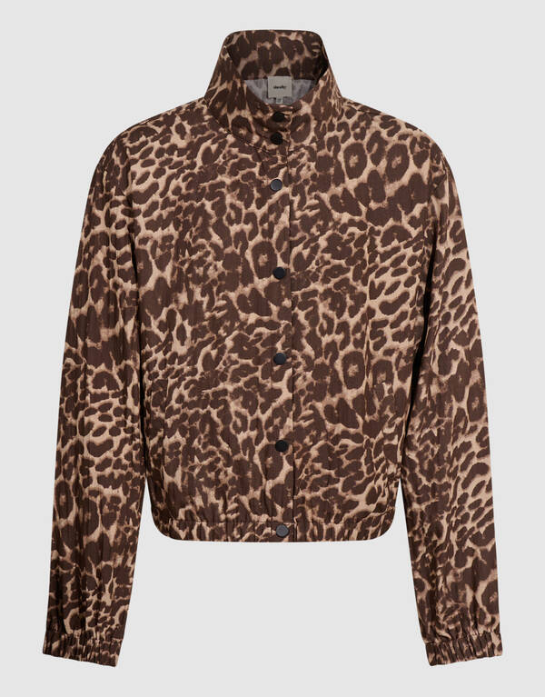 Leopard Funnel Neck Blouse Bruin SHOEBY GIRLS