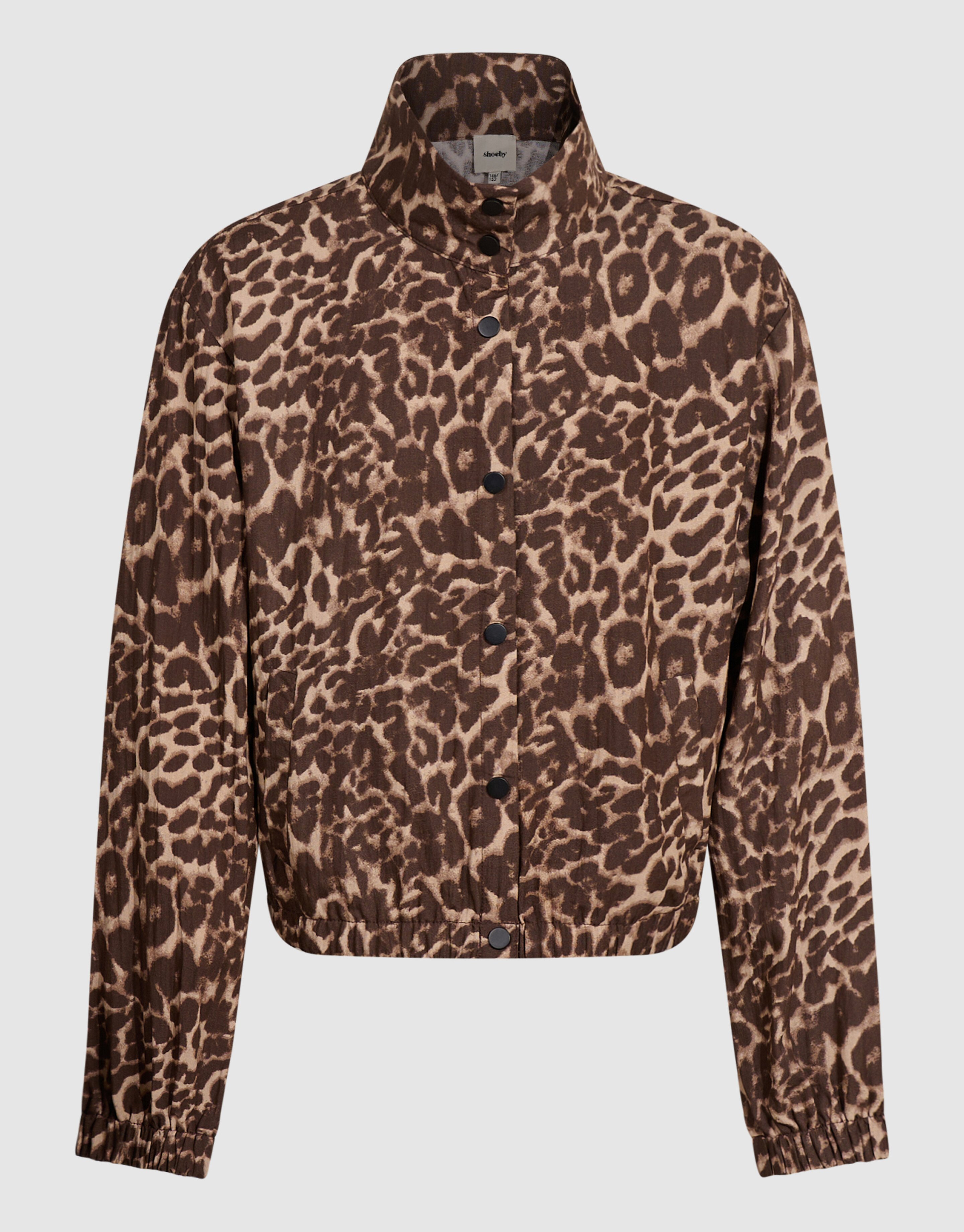 Leopard Funnel Neck Blouse Bruin SHOEBY GIRLS