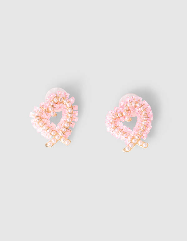 Heart Beads Oorbellen Roze SHOEBY ACCESSOIRES