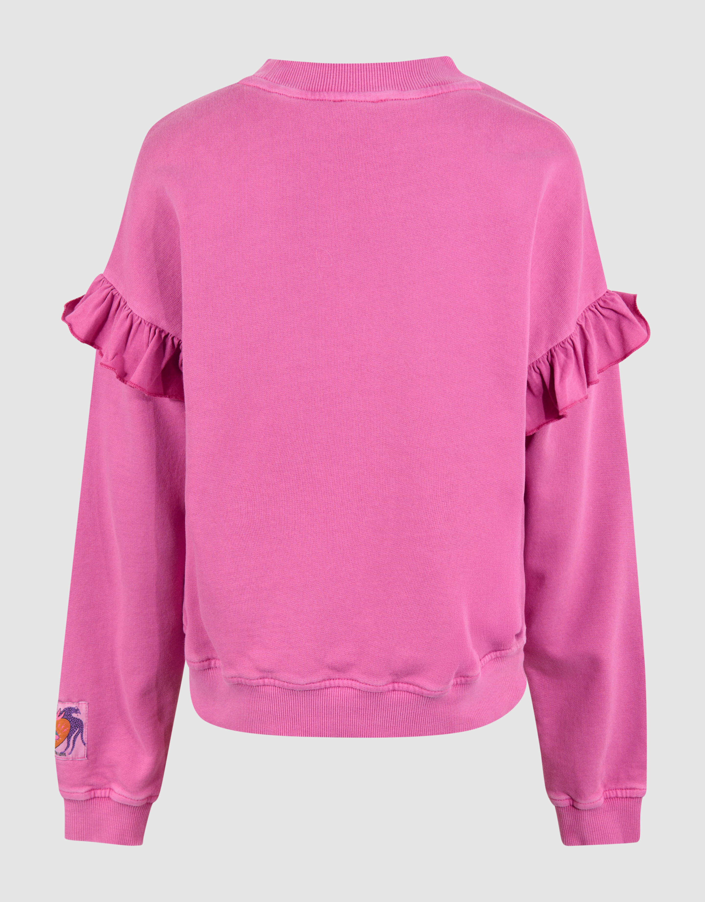 Ruffle Logo Sweater Roze By Lizzy SHOEBY GIRLS
