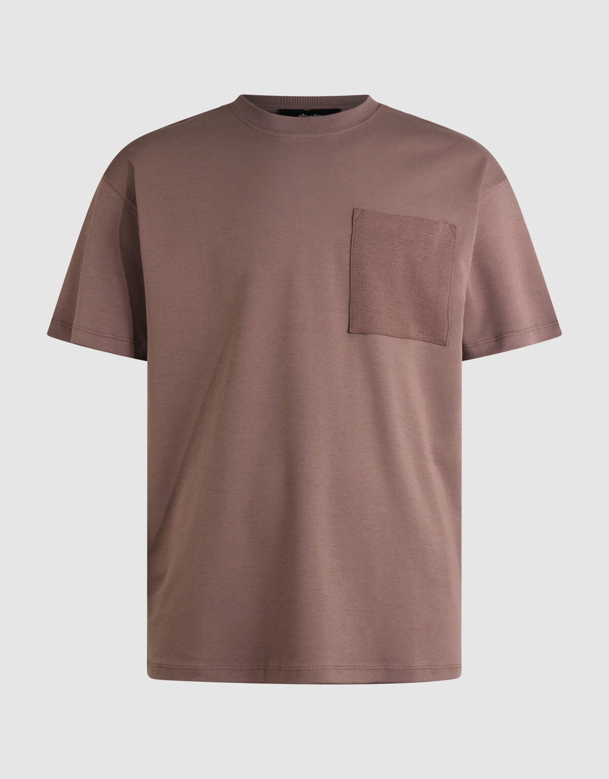 Structuur Pocket T-shirt Lichtbruin SHOEBY MEN