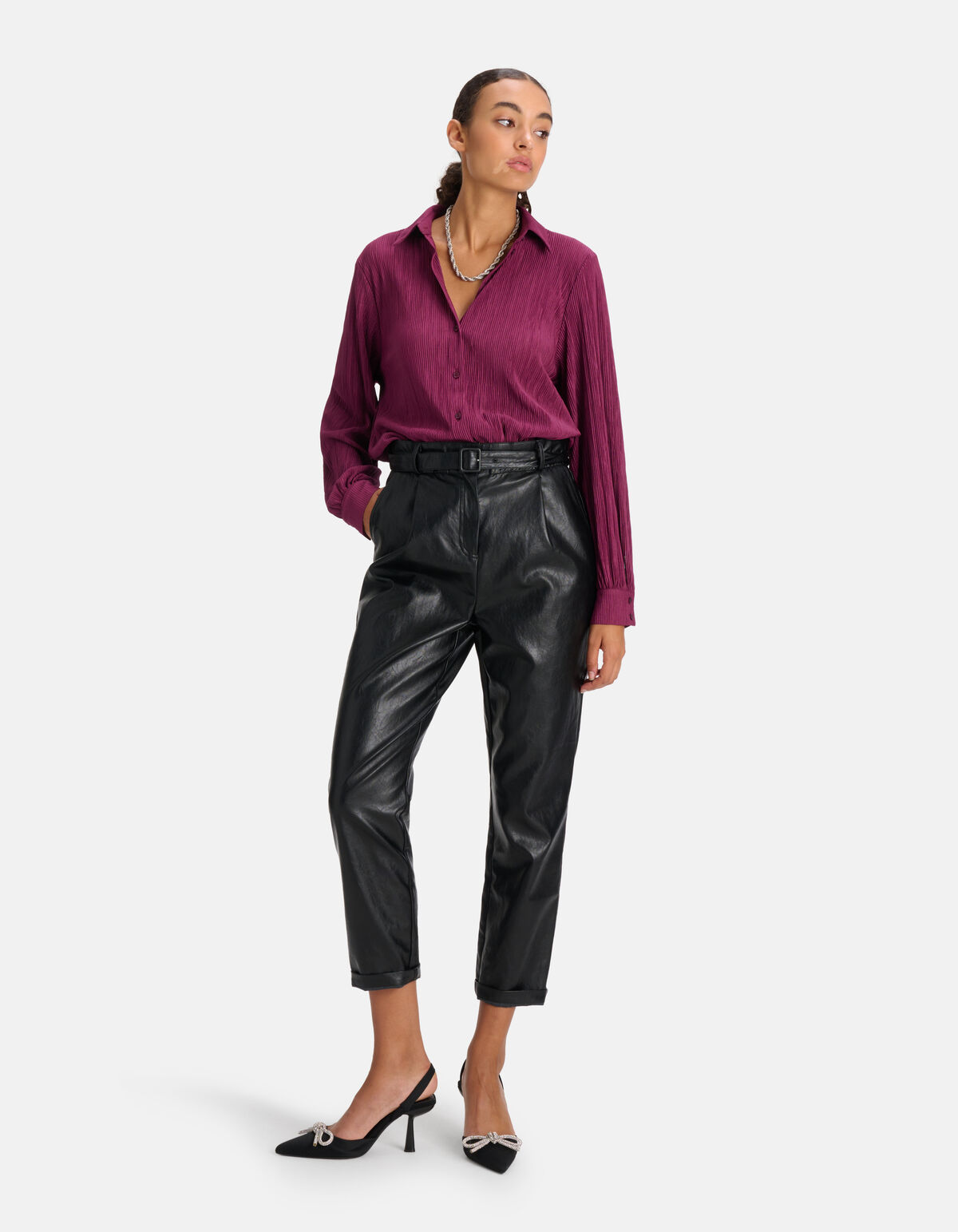 Rib Blouse Paars SHOEBY WOMEN